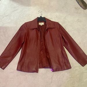 Worthington Red Leather Jacket- Size Medium